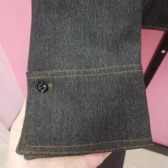 Vertigo Dark Denim Look Button Up Top - Picture 3 of 5